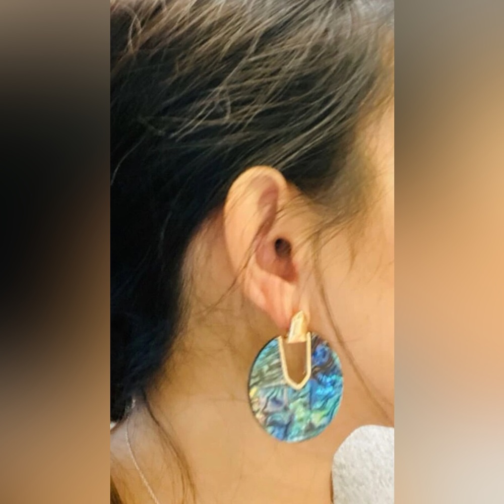 ✨3for$38 New Resin Abalone Shell Geometric Statement Earrings - Picture 13 of 16